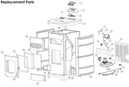 Diagram Diagram and Parts List for AP5780B  US Stove Company Heating Stove